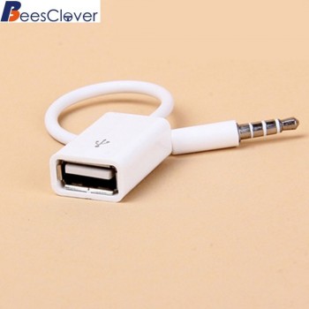 BEESCLOVER Car SUV MP3 3.5mm Male AUX Audio Plug Jack To USB2.0 Female Converter Cable Convenient for Daily Use Scope3.5 AUX r50