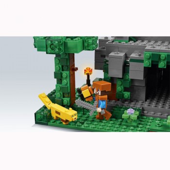 Minecraft The Jungle Temple Steve skeleton ocelot 21132 LegoINGlys 827 DIY Model Building Block Set Kids Brick Toy festival gift