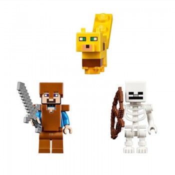 Minecraft The Jungle Temple Steve skeleton ocelot 21132 LegoINGlys 827 DIY Model Building Block Set Kids Brick Toy festival gift