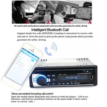 Auto Radio Car Radio 12V Bluetooth Car Audio Stereo In-dash 1 Din FM Aux Input Receiver SD USB MP3 MMC WMA