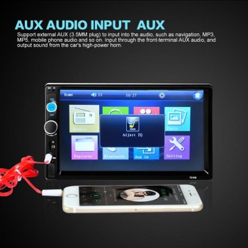 7 Inch LCD 2 DIN HD Car Radio MP5 Player In-Dash Touch Screen Bluetooth HD Rear View Camera Car Stereo FM + Wireless Remote New