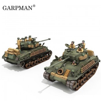 1:30 Sherman M4A3E8 Tank Military Weapons 3D Paper Model