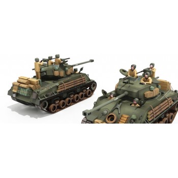 1:30 Sherman M4A3E8 Tank Military Weapons 3D Paper Model