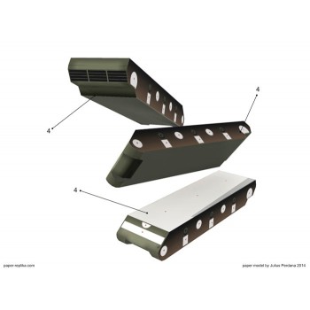 1:30 Sherman M4A3E8 Tank Military Weapons 3D Paper Model