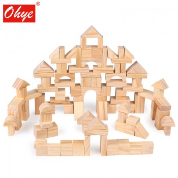 100pcs Children Wooden Building Construction Block Toys Baby Creative Wooden Log Blocks Early Learning Educational Toy