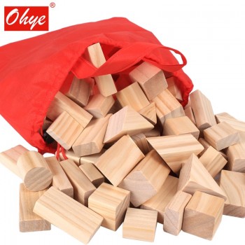 100pcs Children Wooden Building Construction Block Toys Baby Creative Wooden Log Blocks Early Learning Educational Toy