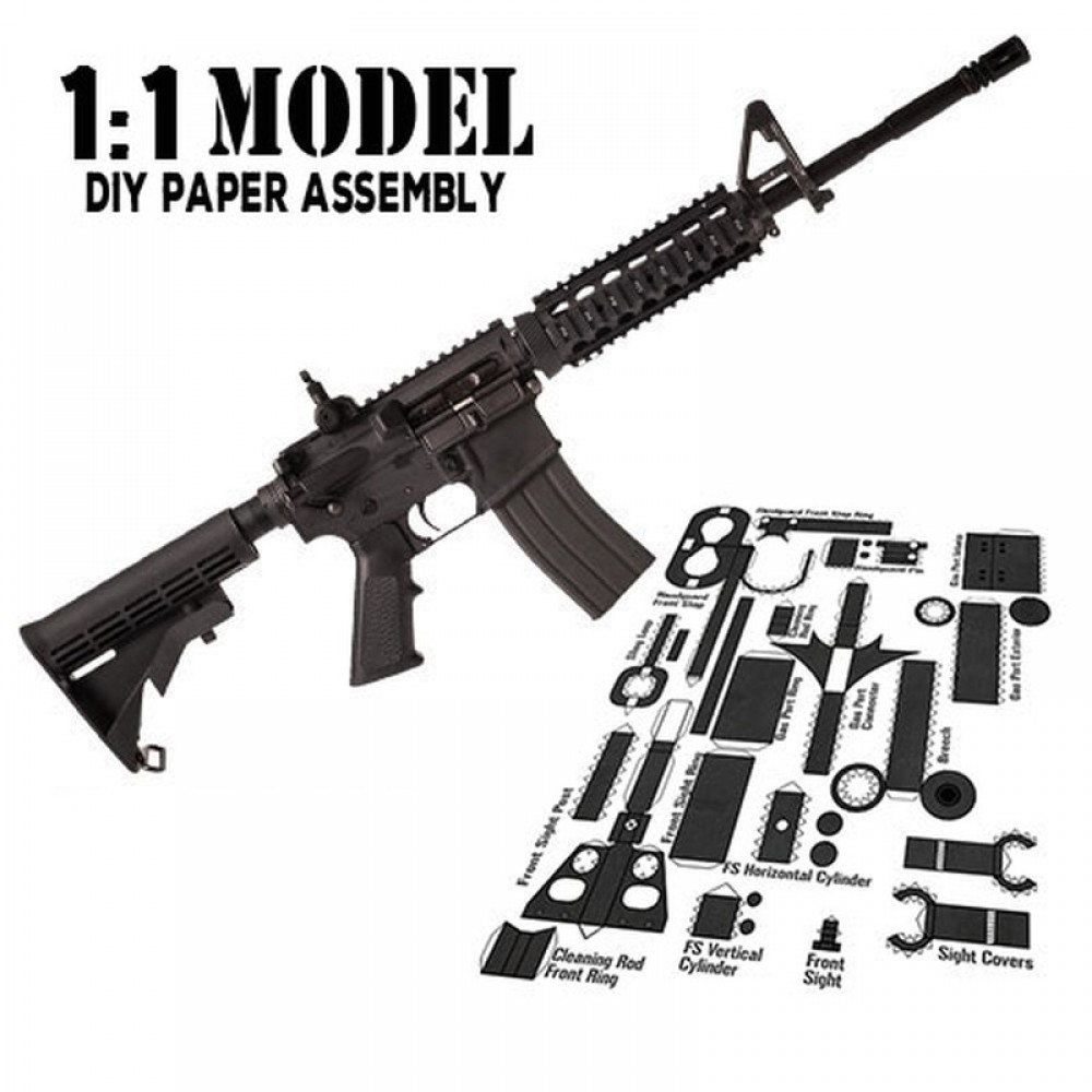 1:1 AMA1 Toy Gun Model Paper Assembled Educational Toy Building Construction Toys Card Model Building Sets