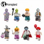 8pcs/lot All Saints Day Mini Figures Hallowmas Pumpkin/Vampire/Clown Building Blocks Compatible With LegoINGlys Toys Gifts 4.5cm