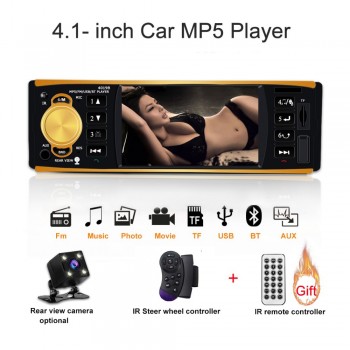 wholesale 4019B one1 Din Car Radio Audio auto Stereo 12v USB AUX FM Bluetooth with Rearview Camera Remote Control autoradio