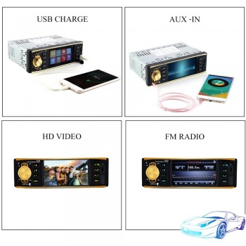 wholesale 4019B one1 Din Car Radio Audio auto Stereo 12v USB AUX FM Bluetooth with Rearview Camera Remote Control autoradio