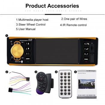 wholesale 4019B one1 Din Car Radio Audio auto Stereo 12v USB AUX FM Bluetooth with Rearview Camera Remote Control autoradio