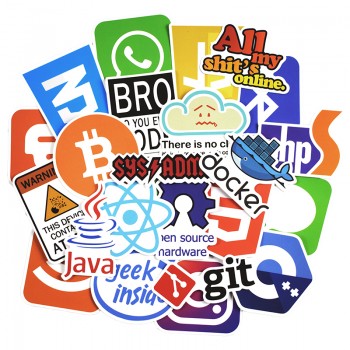 50 Pcs Internet Java JS Php Html Cloud Docker Bitcoin Programming Language APP Logo Cool Stickers for Laptop Car DIY Stickers