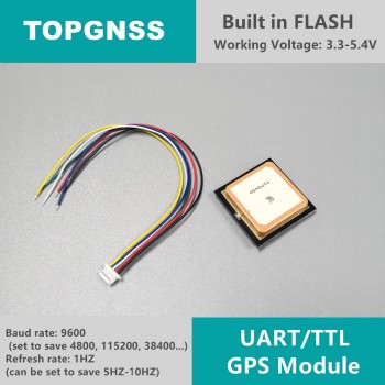 3.3-5V TTL UAR GPS Modue GN-701 GNSS Module Antenna Receiver , built-in FLASH,NMEA0183  TOPGNSS