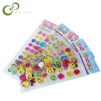 10 Sheets/lot Super multi Design 3D Puffy Bubble Waterpoof Stickers Fruits Smile Animal Children Kids Boy Girl DIY Toy WYQ