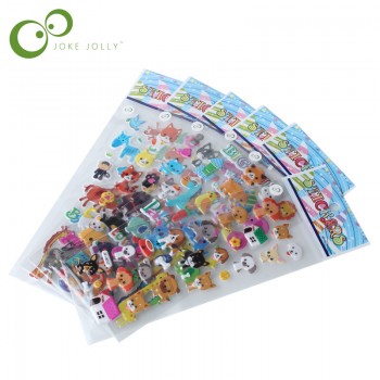 10 Sheets/lot Super multi Design 3D Puffy Bubble Waterpoof Stickers Fruits Smile Animal Children Kids Boy Girl DIY Toy WYQ