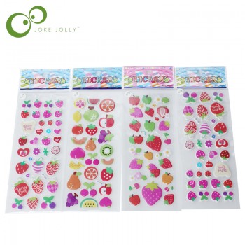 10 Sheets/lot Super multi Design 3D Puffy Bubble Waterpoof Stickers Fruits Smile Animal Children Kids Boy Girl DIY Toy WYQ