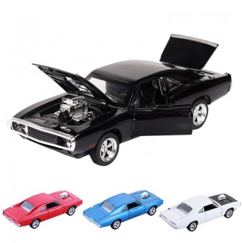 Dodge Charger Diecast Metal Model Car Sound And Light Pull-back Vehicle Toy