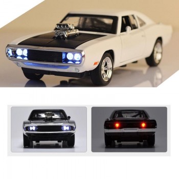 Dodge Charger Diecast Metal Model Car Sound And Light Pull-back Vehicle Toy