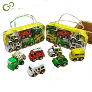 6pcs/set New Classic Boy Girl Truck Vehicle Kids Child Toy Mini Small Pull Back Car toys  plastic colorful car toy WYQ