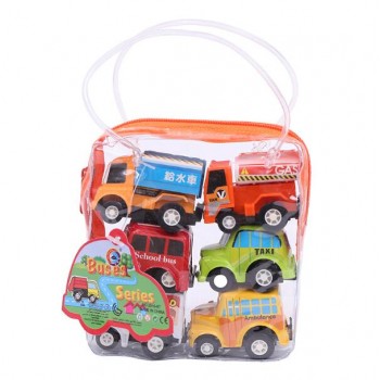 6pcs Pull Back Car Toys Car Children Racing Car Baby Mini Cars Cartoon Pull Back Bus Truck Kids Toys For Children Boy Gifts GYH