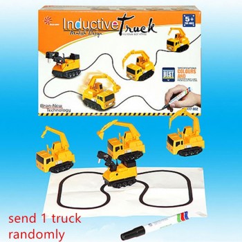 Hot Engineering Vehicles Mini Magic Toy Truck Childrens Inductive Truck Toys Figure Tank Car Pen Draw Lines Induction Rail Car