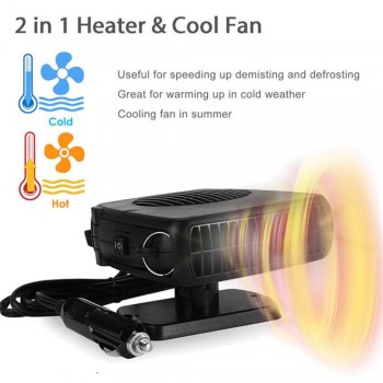 200W 12V Car Truck Auto Heater Hot Cool Fan Windscreen Window Demister Defroster Swing-out Handle Driving Enthusiasts Auto Kit