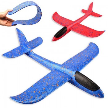 EPP Foam Throwing Flying Airplane Aircraft Hand Launch Free Fly Plane Hand Throw Plane Puzzle Model Toys for Kids 49/36CM