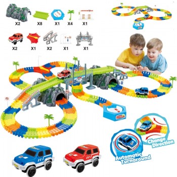 Assemble DIY railway road flexible track toys railroad flex race tracks set 96/144/192/240PCS rail cars toys gift for children