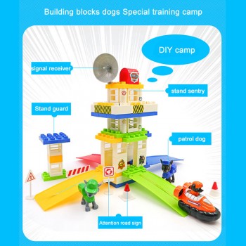 High Quality Safe Eco-friendly Dogs Bus and Building Blocks Toy Bus Funny Model Toys DIY Camp Block Toys for Kids Child Gift