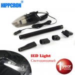 Hippcron Car Vacuum Cleaner Mini With LED Light Wet And Dry Dual-Use High Power Cleaner 12V 120W