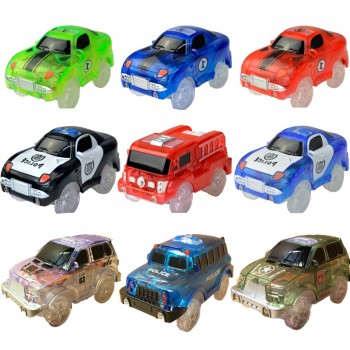 5.2cm Magic Diecasts Electronics LED Car Toys Flashing Lights Kids Christmas Birthday Gift Play with Glow Racing Tracks Together