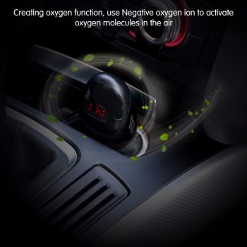 Onever Car Air Purifier Ionizer Air Cleaner Ionic Air Purifier Car Air Freshener with Dual USB Charger Voltmeter display