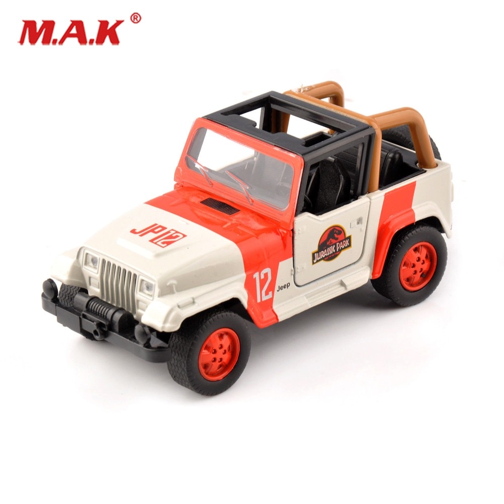 Cheap kids toys 1/32 Alloy Diecast Jeep Wrangler Jurassic Park 1/32 Scale Orange/White Diecast car model toys Children Gift