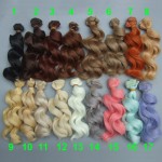 15 cm high temperature big wave handmade cloth doll wigs diy Texitle doll curl hair