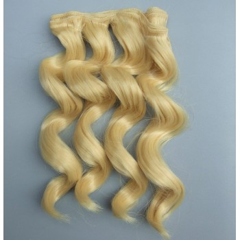 15 cm high temperature big wave handmade cloth doll wigs diy Texitle doll curl hair