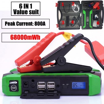 JKCOVER Car Jump Starter Petrol Car Battery Charger Emergency 60C Discharge Auto Starting Booster 68000 mWh High Power Pack Bank