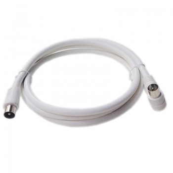 1.5m Right Angle TV Antenna Cable White Aerial Male To Male Satellite Antenna Extension Coaxial Cable Cord Aerial Male Plug Lead