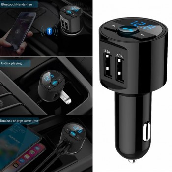 Car charger Bluetooth Car Kit MP3 Wireless FM Transmitter Dual USB Charger Handsfree OCT16