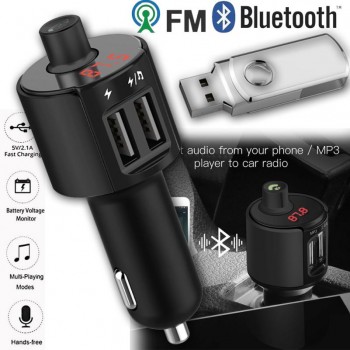 Hot Selling Bluetooth Car FM Transmitter Wireless Radio Adapter MP3 Player Plus USB charger