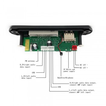 5v 12v Bluetooth 4.2 MIC Audio Module MP3 WMA Player MP3 decoder with Board Module TF Card Slot / USB / FM / remote display