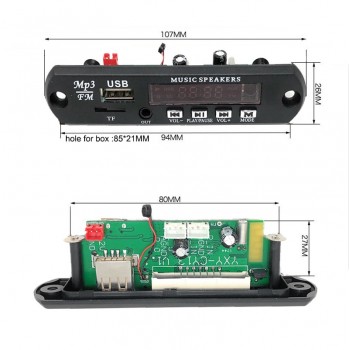 5v 12v Bluetooth 4.2 MIC Audio Module MP3 WMA Player MP3 decoder with Board Module TF Card Slot / USB / FM / remote display