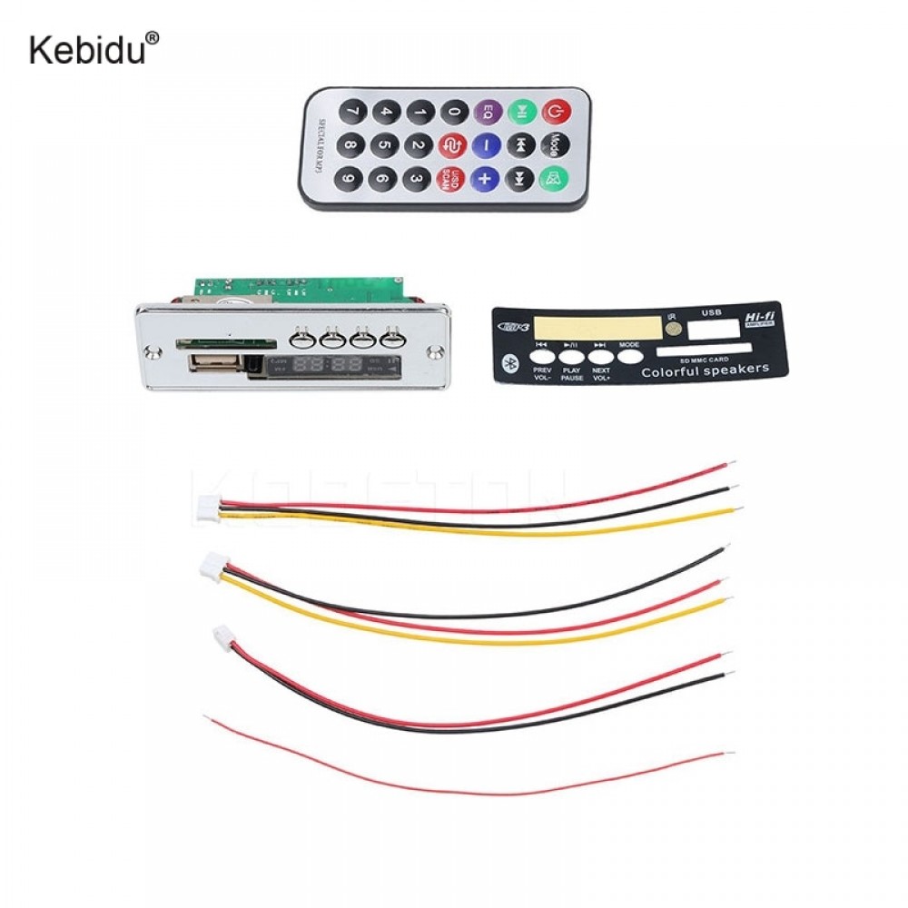 kebidu 2017 Hot sale USB MP3 Player Board Car Bluetooth Handsfree MP3 Player Module With Remote Control USB FM Aux Radio for Car