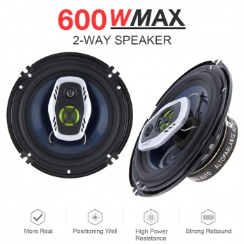 2pcs 6.5 Inch 600W 16cm 2 Way Universal Car Coaxial Hifi Speakers Auto Audio Music Stereo Speaker Non-destructive Installati