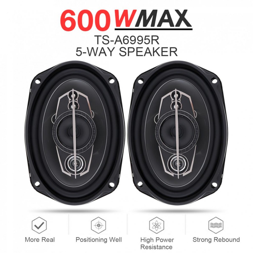 2pcs 6x9 Inch 600W 5 Way Car Coaxial Hifi Speakers Auto Music Stereo Full Range Frequency Speaker Non-destructive Installation