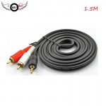 I Key Buy One Divides Into Two Audio Cable 3.5mm Double Lotus Speaker Line TV Mobile Phone Amplifier Computer Kit Copper Black