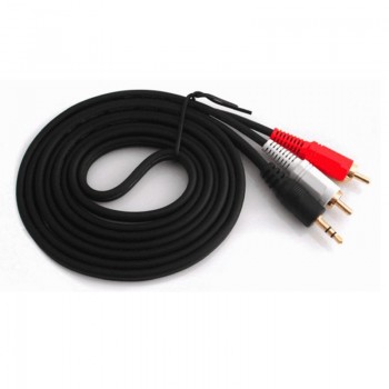 I Key Buy One Divides Into Two Audio Cable 3.5mm Double Lotus Speaker Line TV Mobile Phone Amplifier Computer Kit Copper Black