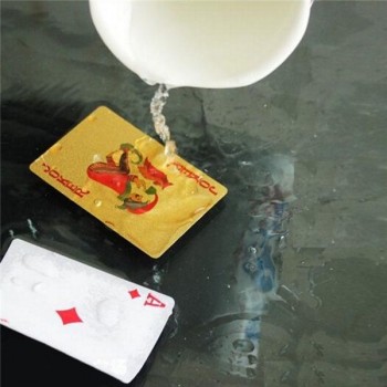 High quality Golden Playing Cards gold foil poker set Euro Dollar Grid Gold Plastic foil poker Durable Waterproof Cards