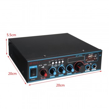 with Remote Control Audio Power Stereo Digital Amplifier 220V/12V Bluetooth USB FM SD Mic Home CarCompatible LED Display