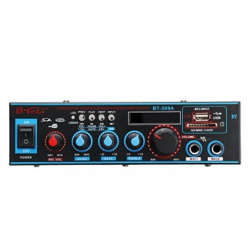 with Remote Control Audio Power Stereo Digital Amplifier 220V/12V Bluetooth USB FM SD Mic Home CarCompatible LED Display