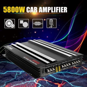 Audew 5800W Aluminum Alloy Car Amplifier Multichannel Powerful Car Audio Amplifier Vehicle Power Stereo Amp Car Sound Amplifiers